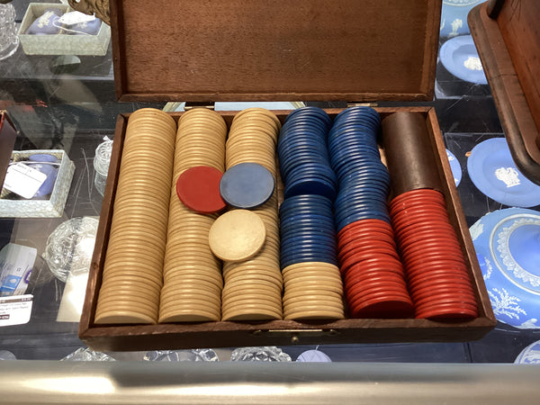 Antique Poker Chip Boxed Set
