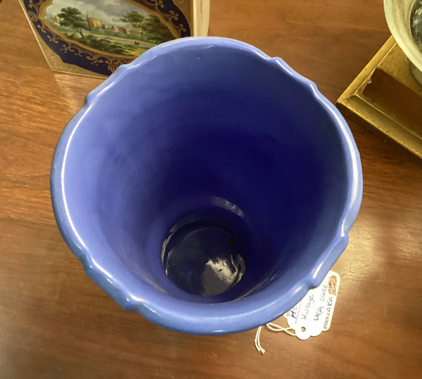 Blue Made in USA Vintage Pottery Vase