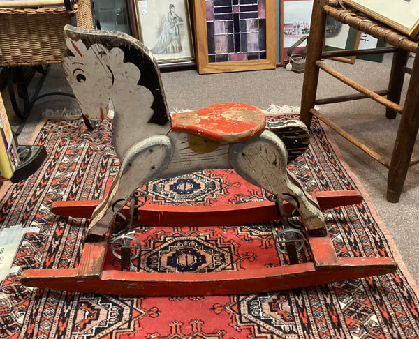 Painted Wooden Child s Rocking Horse Williamsburg Antique Mall