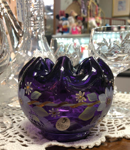 Fenton Art Glass Hand Painted Diamond Jubilee Collection Purple Rose B –  Williamsburg Antique Mall