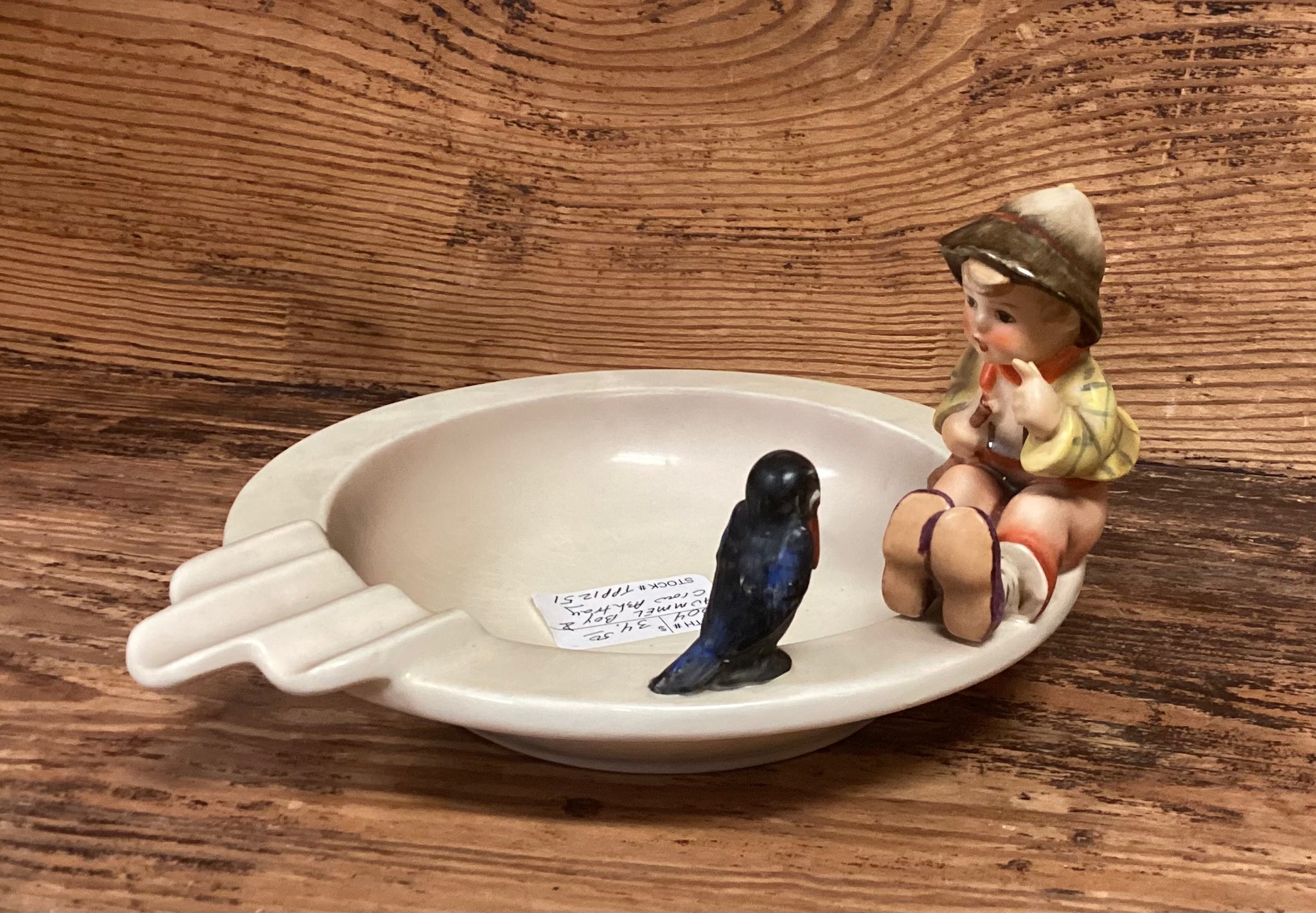 Hummel ashtray boy with bird discount