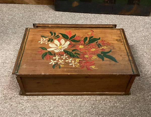 Hand Painted Wooden Box w/ Drawer
