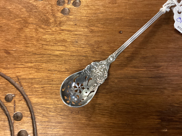 Sterling Silver Pierced Olive Spoon