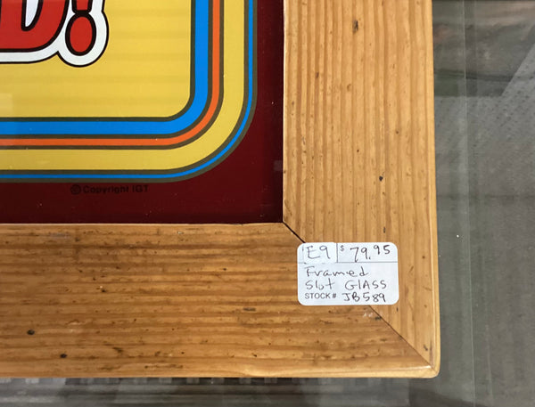 Framed Vintage Joker's Wild Slot Machine Glass