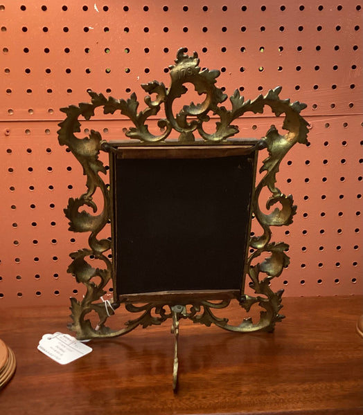 Antique Cast Metal Vanity Mirror