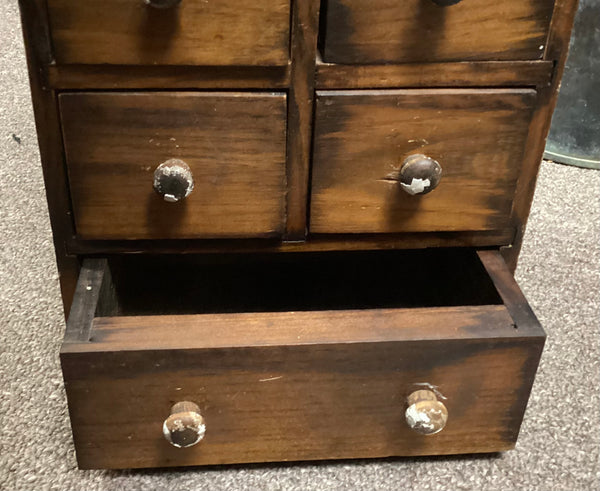 Vintage Wooden 7 Drawer Spice Cabinet