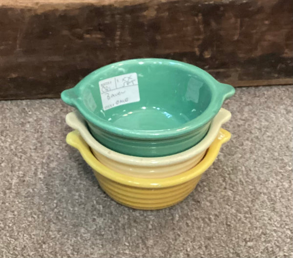 3-Piece Set Vintage 5" Bauer Pottery Lug Handled Bowls