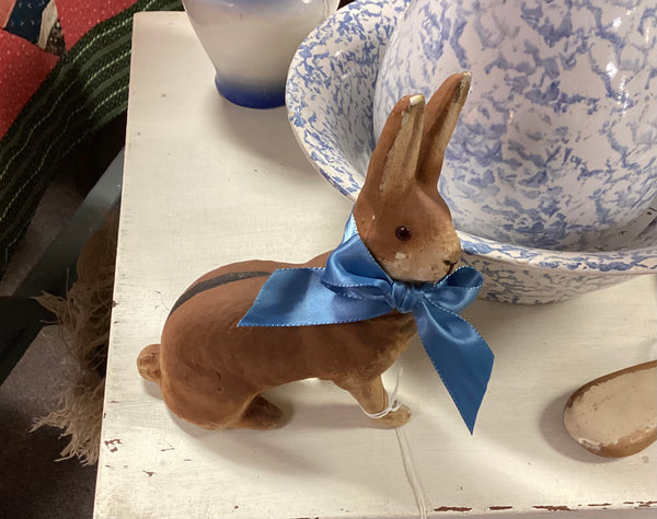 Chalkware Easter Bunny Candy Container Circa 1930