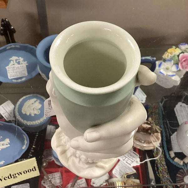 Parian Porcelain Victorian Hand Vase