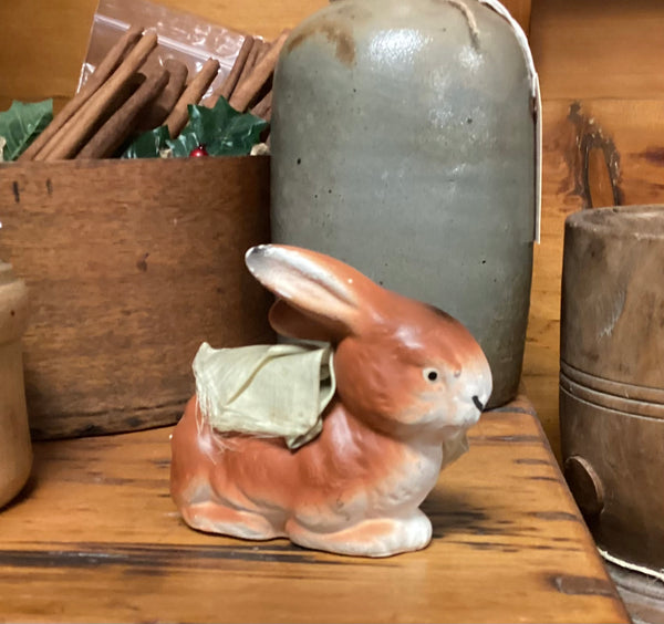 Vintage 1920-1930 German Chalkware Easter Rabbit Candy Container