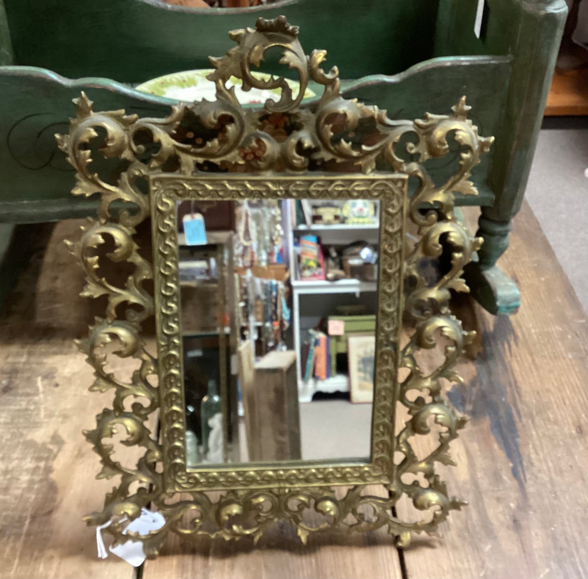 Brass Easel Style Vanity Mirror