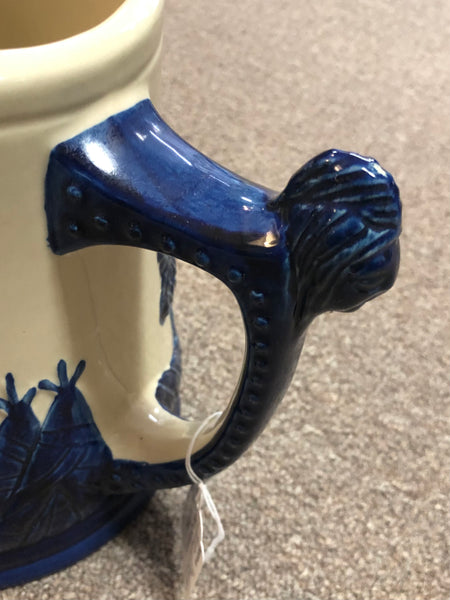 Old Sleepy Eye Pottery Pitcher Cobalt Blue & Cream