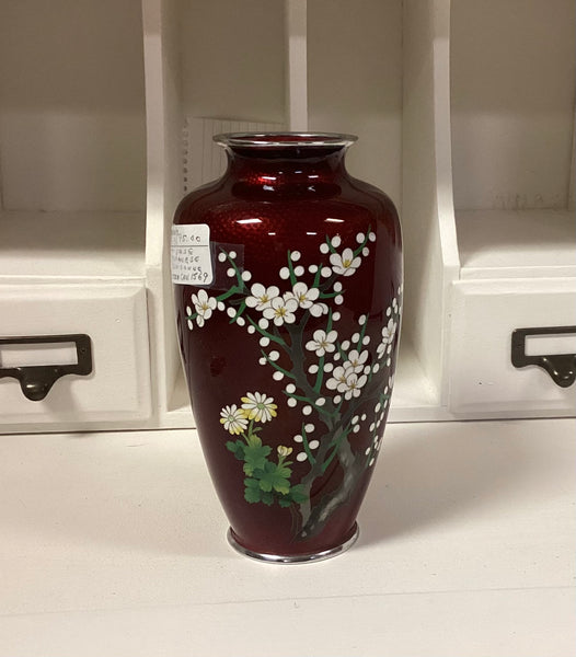 Red Japanese Cloisenne Vase