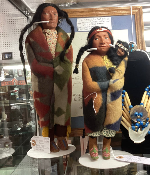 Vintage 1920's Native American-Themed Skookum Doll Family