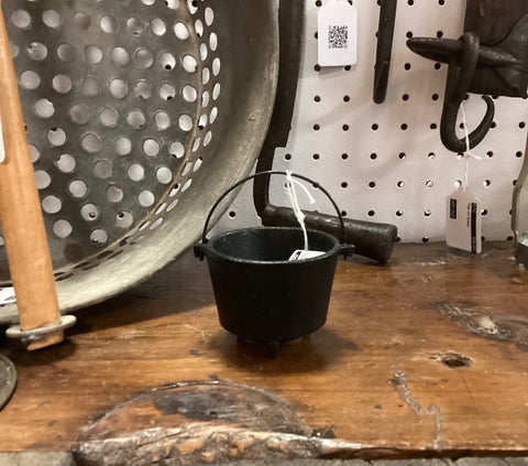 Mini 3-Legged Black Cast Iron Pot Circa 1938-1941