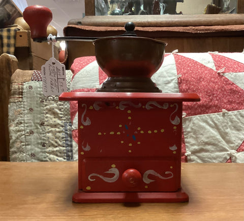 Painted Wooden Coffee Grinder