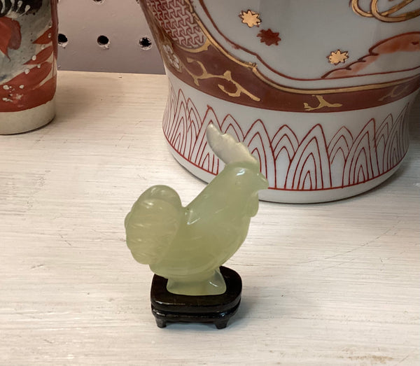 Miniature Carved Jade Rooster Figurine