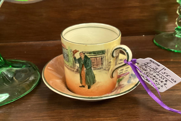 Royal Doulton Dickens Ware Mr. Squeers Demitasse Cup and Saucer