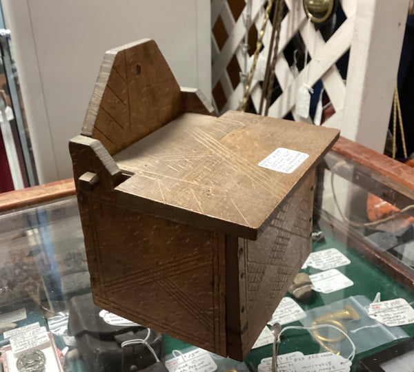 Wooden Tramp Art Salt Box