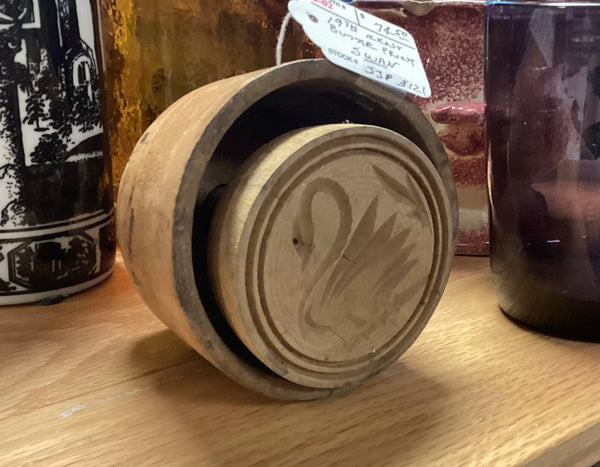 Set of 3 Antique Wooden Butter Molds, Including Carved Swan