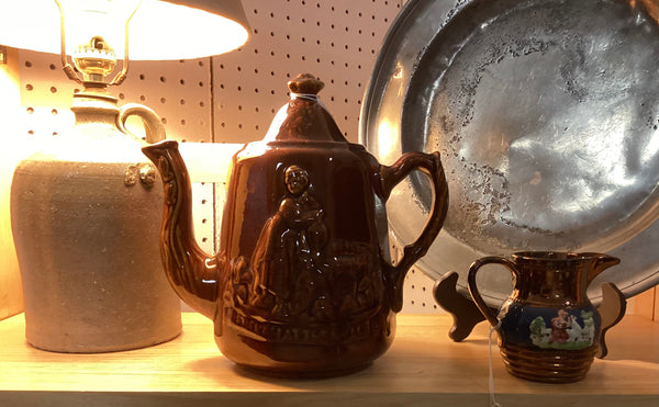 Rockingham Glaze Teapot Rebecca at the Well