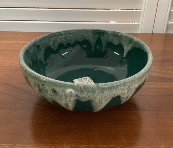 Watt Pottery #52 Green Drip Glaze Salad Bowl