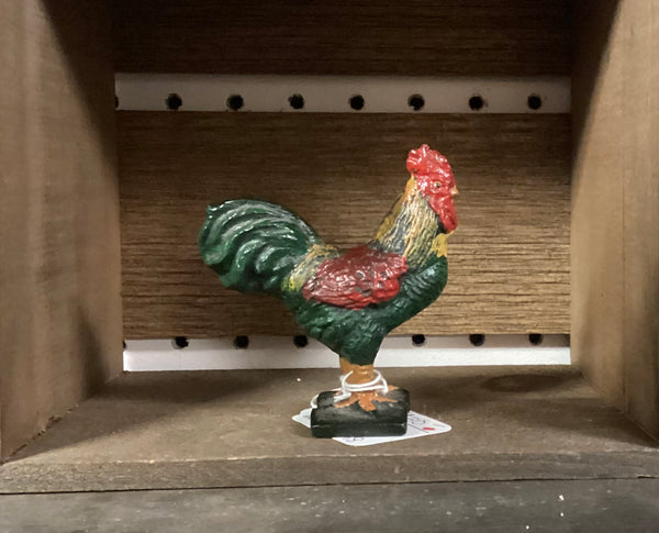 Vintage Painted Cast Iron Rooster Miniature