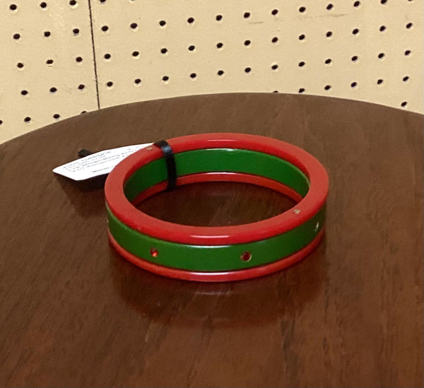 Vintage Red and Green Bakelite Bangle Bracelet