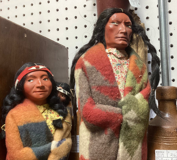 Vintage 1920's Native American-Themed Skookum Doll Family