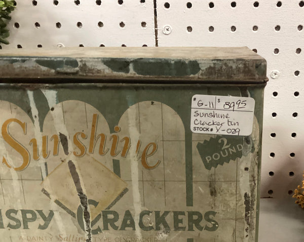 Vintage Metal Sunshine Krispy Crackers Advertising Tin