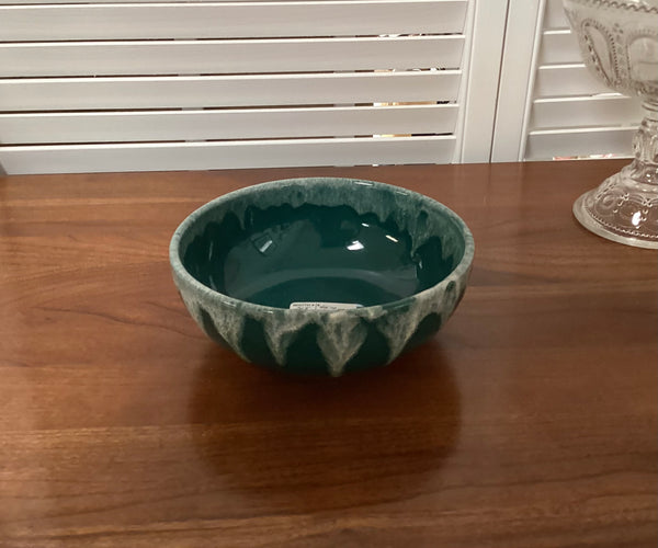 Watt Pottery #52 Green Drip Glaze Salad Bowl