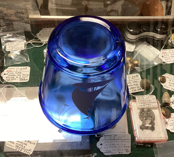 Hazel Atlas Ships Cobalt Blue Vintage Glass Cocktail Shaker