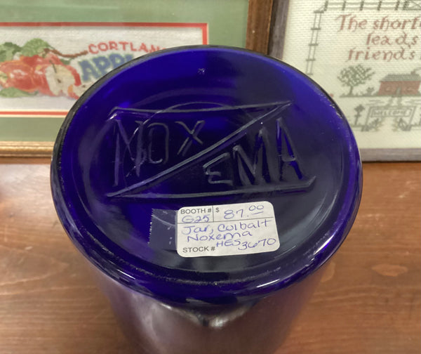 Cobalt Blue Vintage Advertising Noxzema Jar