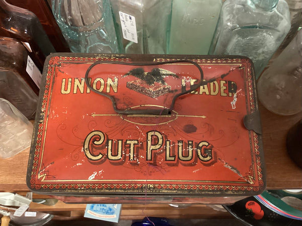 Union Leader Cut Plug Advertising Lunch Pail Tin
