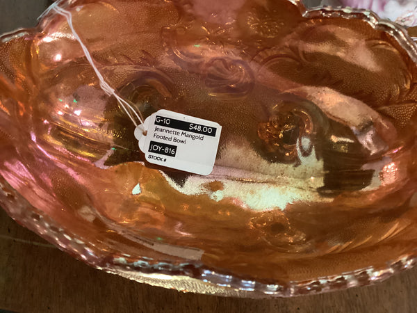 Jeannette Lombardi Iridescent Flora Gold 4-Toed Footed Bowl