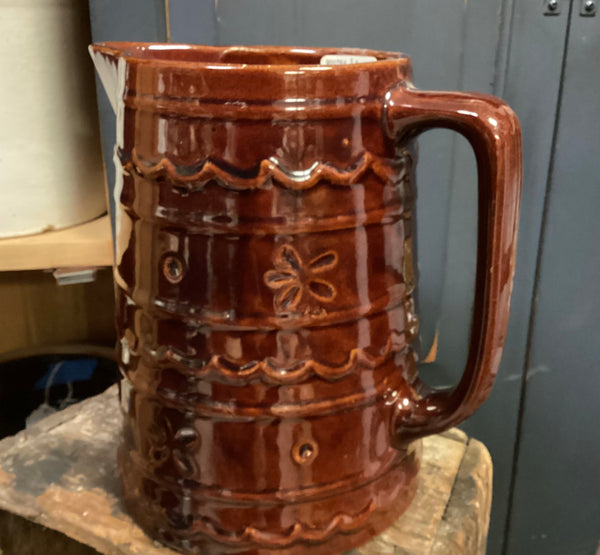 Marcrest Daisy Dot Brown Stoneware 64 Ounce Pitcher