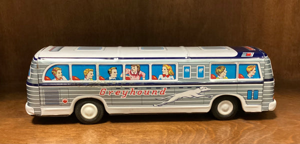 Vintage Dario Rosko Tin Litho Toy Greyhound Bus w Original Box