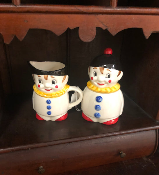 Goebel Giftware Clown Creamer and Covered Sugar Set