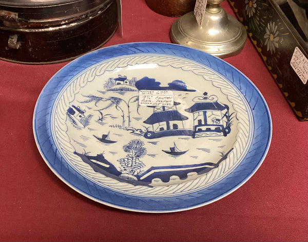 Nine Inch Blue Canton Porcelain Plate