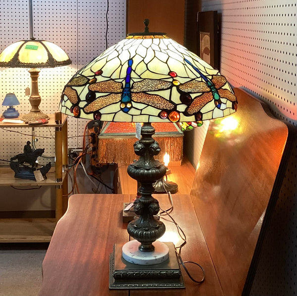 Dragonfly Stained Glass Tiffany Style Table Lamp