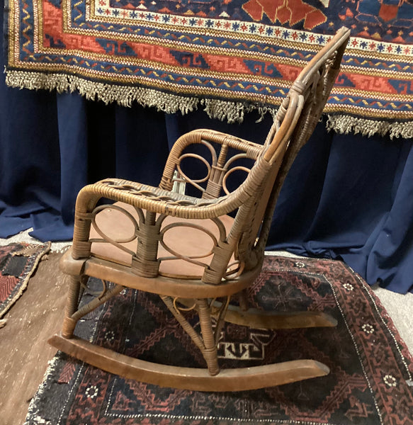 Circa 1920 Child’s Natural Wicker Rocking Chair