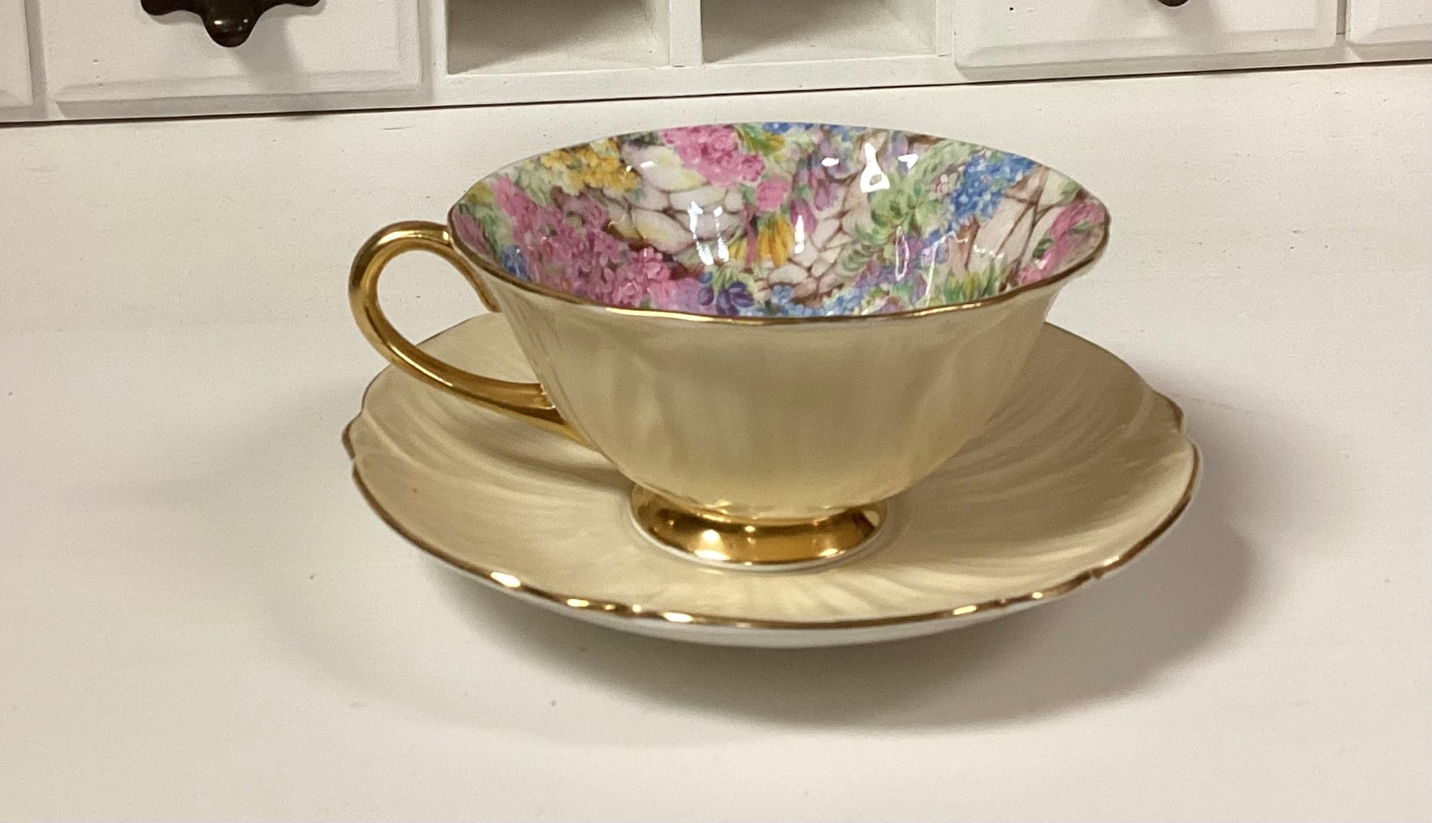 Shelley Rock Garden Bone China Cup & Saucer