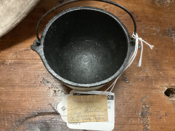 Mini 3-Legged Black Cast Iron Pot Circa 1938-1941