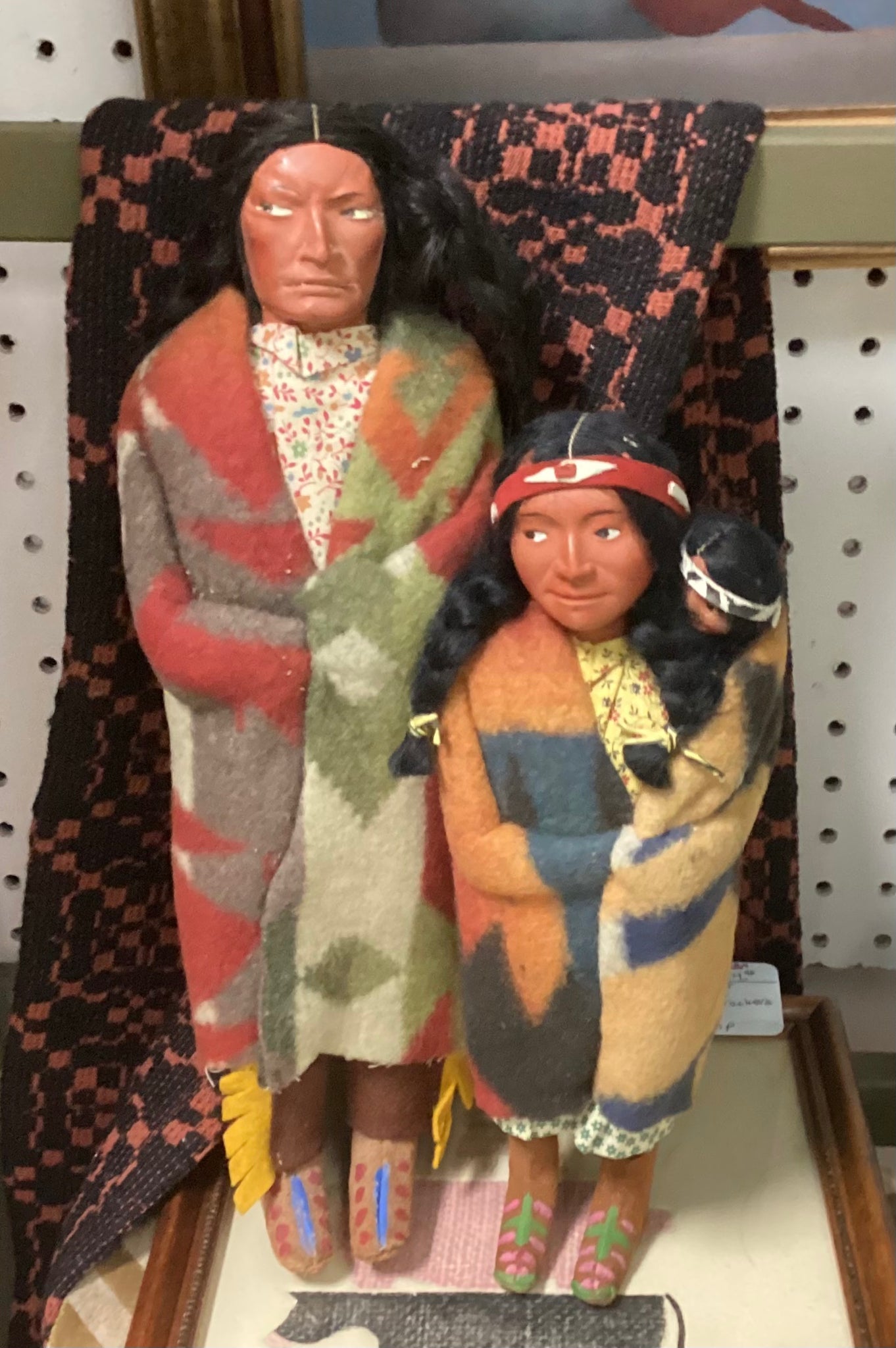 Vintage 1920's Native American-Themed Skookum Doll Family