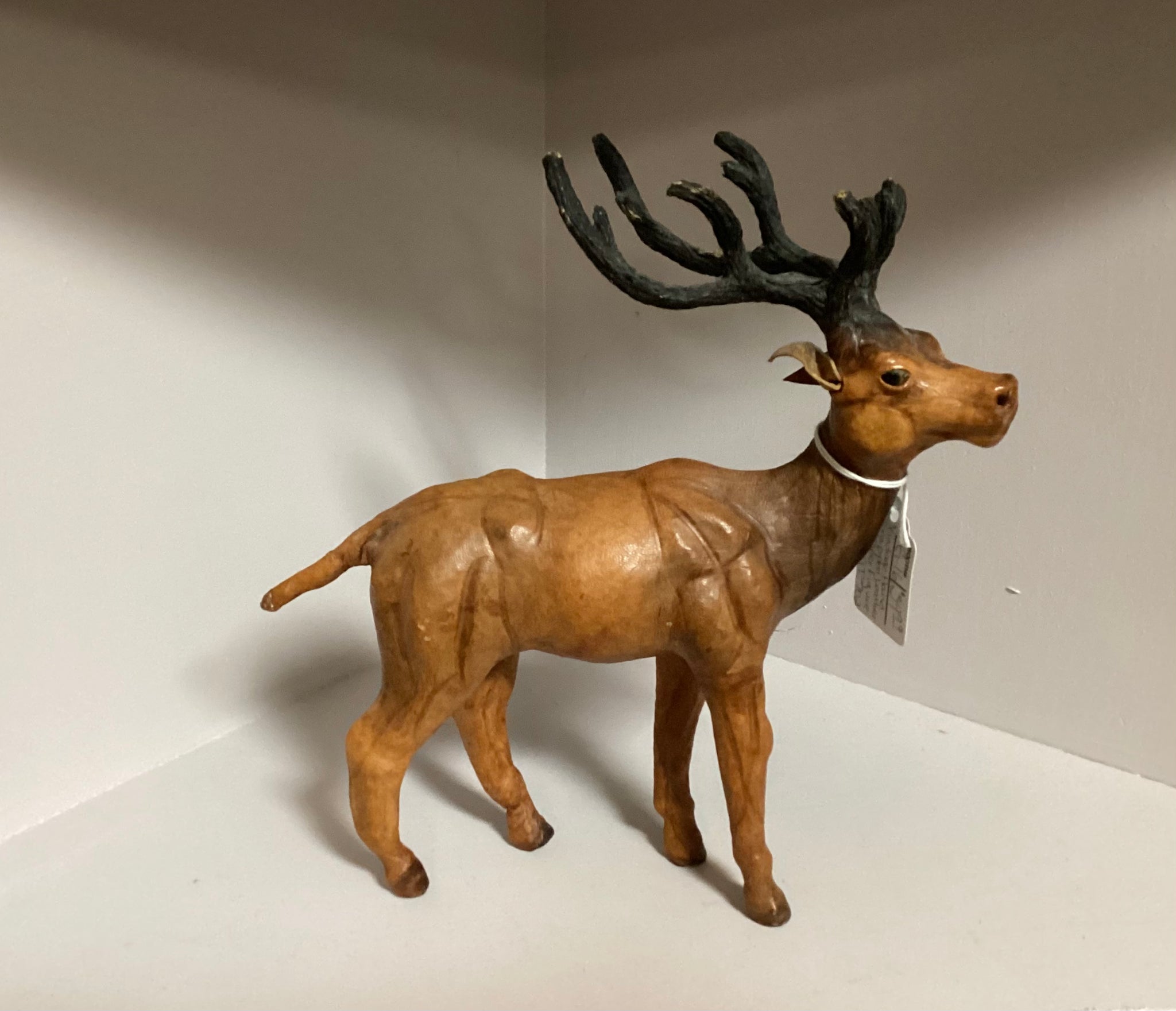 Vintage Wrapped Leather Deer Figurine