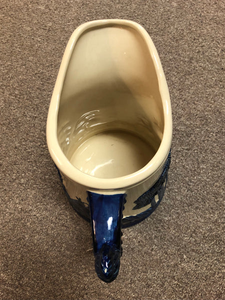 Old Sleepy Eye Pottery Pitcher Cobalt Blue & Cream